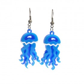 Серьги Медузы синие